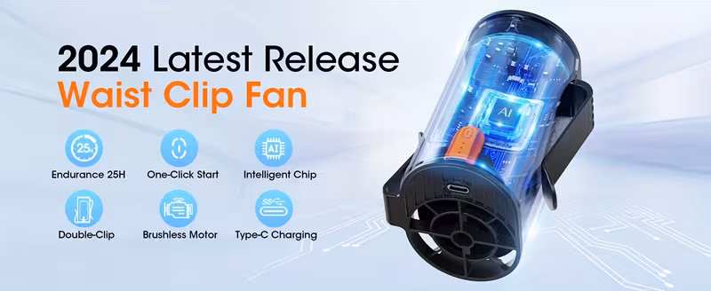 Transparent Waist Clip Fan