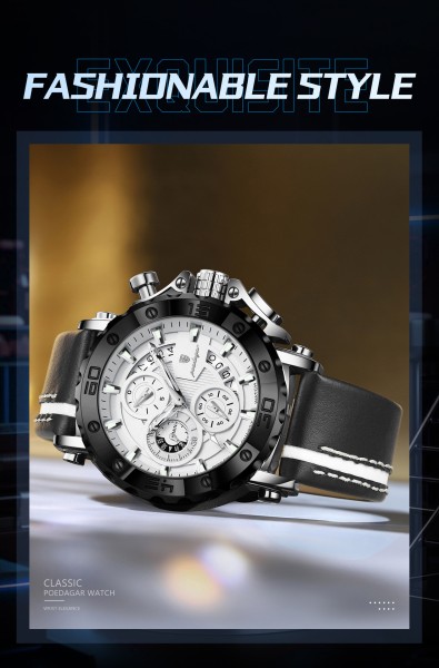 POEDAGAR 6199 Waterproof Business Quartz Watch
