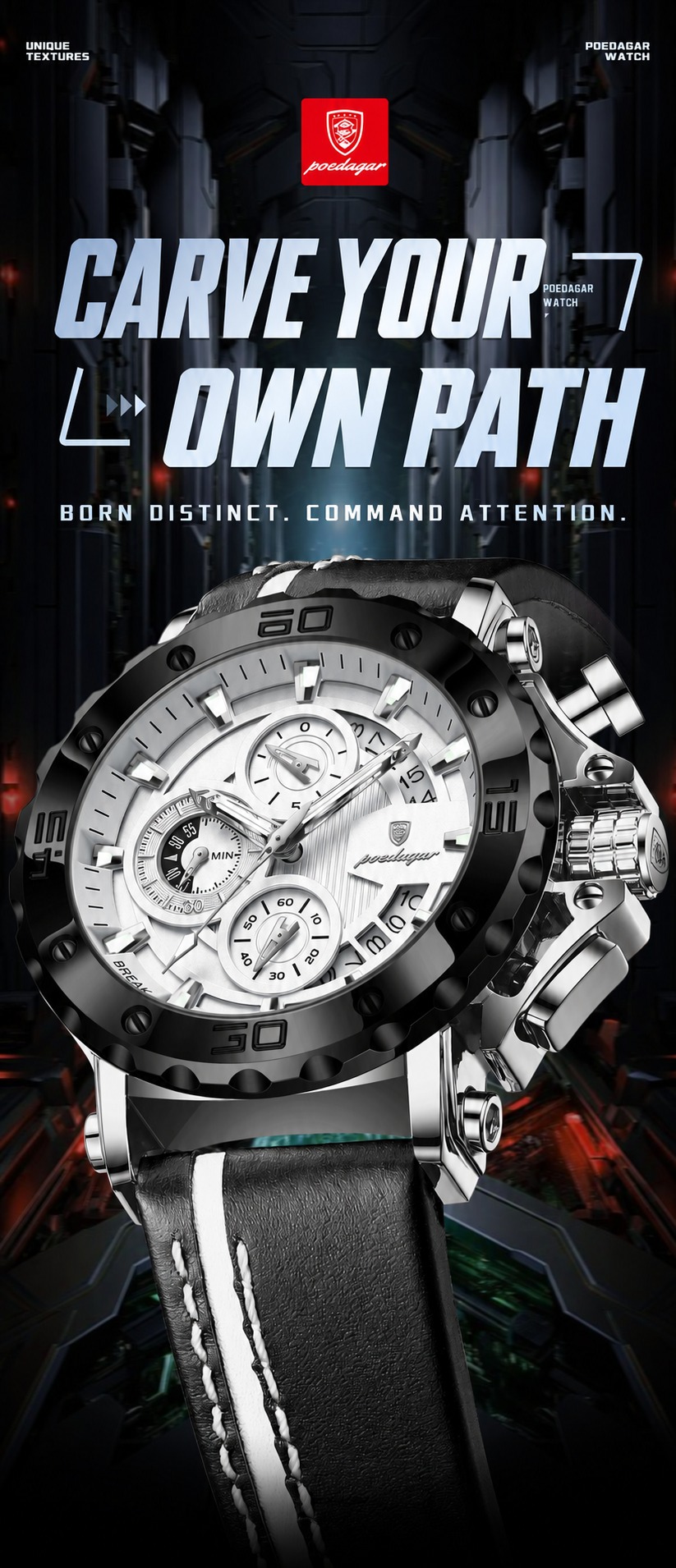 POEDAGAR 6199 Waterproof Business Quartz Watch