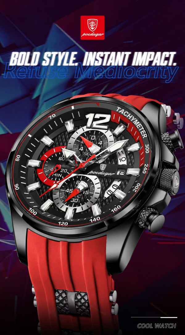 POEDAGAR 898 Fashion Sport Quartz Watch