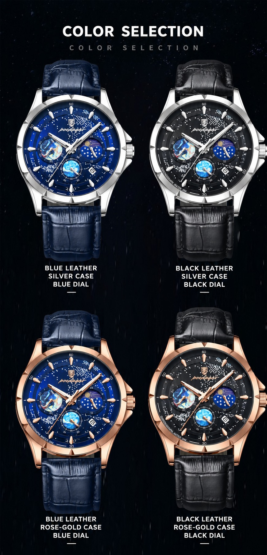 POEDAGAR 916 Luminous Quartz Watch
